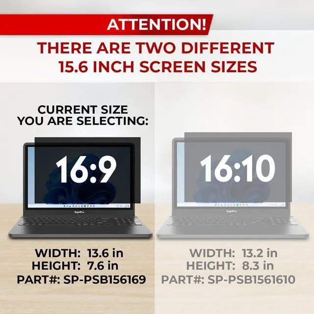 Alt view image 3 of 5 - SightPro 15.6 Inch 16:9 Laptop Privacy Screen Filter - Computer Monitor Privacy Shield and Anti-Glare Protector