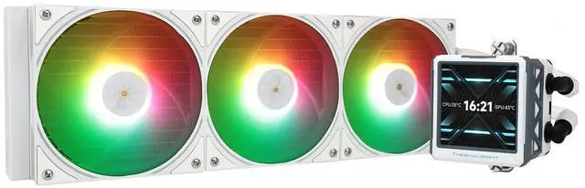 Main image of Thermalrlght FW 360 Ultra ARGB White CPU Water Cooler,3 PWM Fans Water Cooling System,IPS LCD Screen with 480x480 Resolution,for AM4/AM5&Intel LGA1700,CPU Liquid Cooler,2.44-inch Display