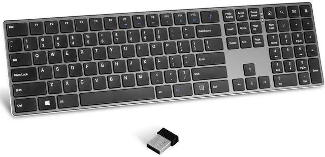 Main image of TIETI K01R Wireless Keyboard, 2.4G Slim and Compact Wireless Keyboard with Numeric Keypad, Long Battery Life, Lag-Free for PC Laptop Computer Windows, Space Grey