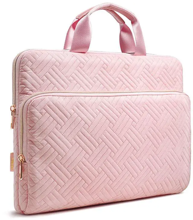 Main image of TiMOVO 15.6 Inch Laptop Sleeve Compatible with MacBook Air Pro, 15.6 Inch HP, Dell, Lenovo, Asus Notebook, Protective Laptop Carrying Case Bag with Handle, Pink