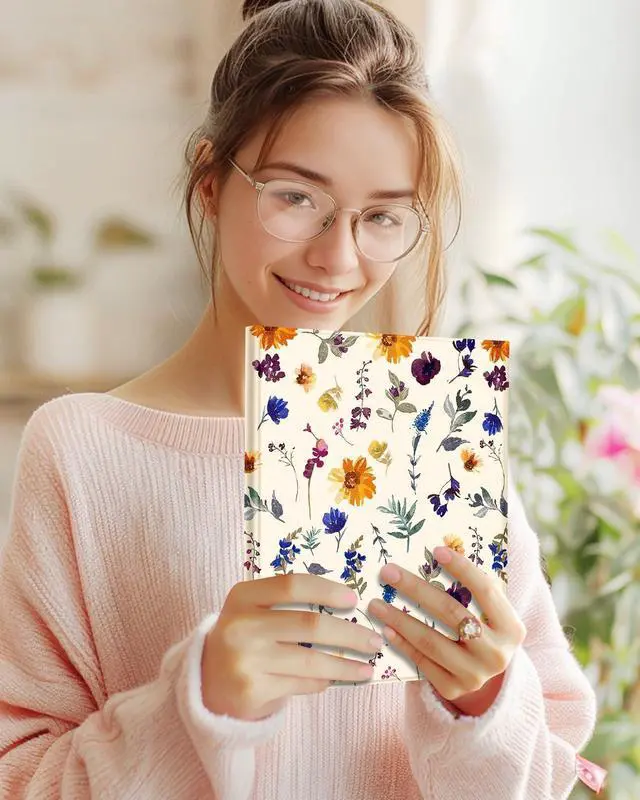 Alt view image 3 of 5 - Wazzasoft for iPad 10th Generation Case with Keyboard - for iPad A16 Cases Pencil Holder 10.9 Inch Cover Women Girl Cute Girly Floral Plants Unique Design Funda for Apple Tablet 10th/11th gen
