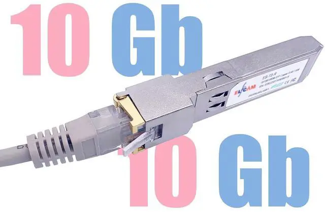 Alt view image 2 of 5 - Elfcam(r) - 10Gb SFP+ Module in RJ45 Port, 10GB SFP+ Module 10Gbase-T-30m with 10m Cat8 Network Cable