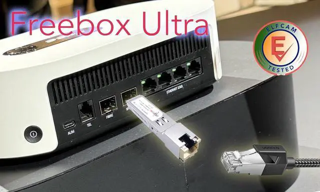 Alt view image 4 of 5 - Elfcam(r) - 10Gb SFP+ Module in RJ45 Port, 10GB SFP+ Module 10Gbase-T-30m with 10m Cat8 Network Cable