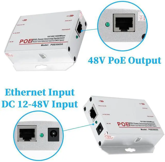 Alt view image 2 of 5 - REVODATA Gigabit Industrial 30W PoE+ Injector, Convert Low Voltage DC 12-48V Input to 48V PoE Output, IEEE802.3af/at, DIN-Rail & Wall Mount Injector for Different Scenario (PSE5502G)