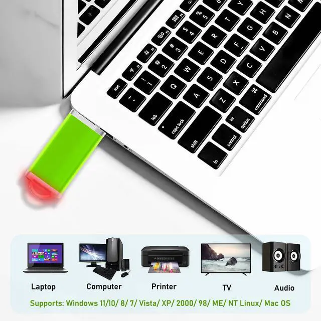 Alt view image 3 of 5 - 8GB USB Flash Drive 20 Pack Nicepicten Bulk USB 2.0 Thumb Drives 20Pack Metal Jump Zip Drive Memory Stick Pendrive Memoria USB 8 GB with 20PCS Lanyard Label - Green 20 X 8GB Flash Drives Bulk