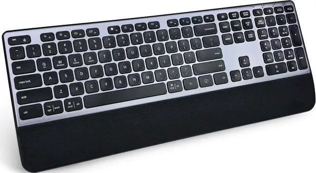 Main image of CITLLA K9100 Wireless Bluetooth Keyboard, Full Size, Multi Devices Keyboard with Wrist Rest, 3-Level Backlit, Number Pad, Rechargeable Quiet for Computer, Laptop, iPad, MacBook, Office, Work.