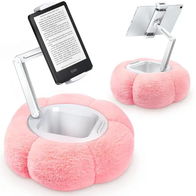 Main image of CreaDream Pumpkin Tablet Pillow Stand Holder for Kindle iPad, Adjustable Phone Pillow Stand for Lap Bed with Detachable Snack Bowl, Compatible with 4.7"-13" Tablet, iPad, iPhone, Samsung Tabs, Kindle