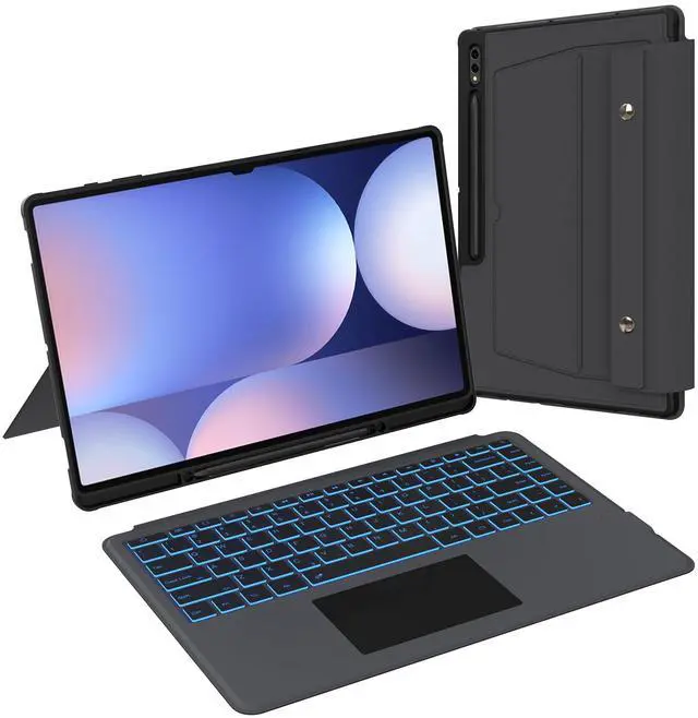 Main image of for Samsung Galaxy Tab S9 Ultra/S8 Ultra/S10 Ultra 14.6" Keyboard Case : 7 Color Backlit Detachable Keyboard Cover with Smart Touchpad - Auto Wake/Sleep Tablet Case with S-Pen Holder,Black