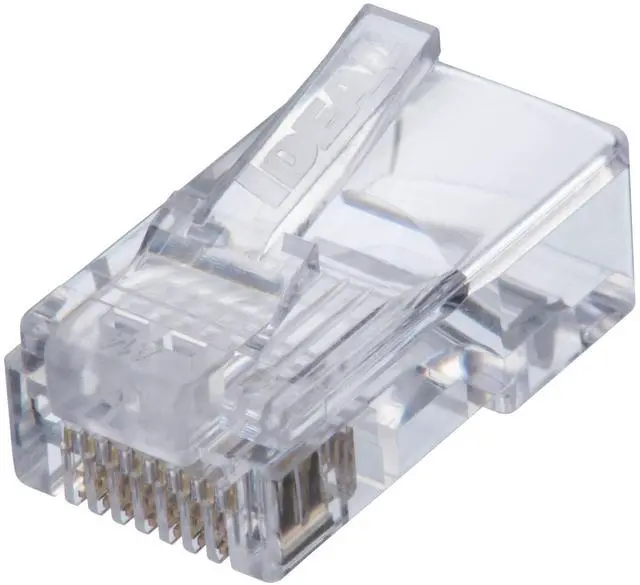 Main image of IDEAL INDUSTRIES INC. 85-372J 8P8C Single Piece Modular Plug, Feed-Thru Design RJ-45 Connector for CAT5e, Twisted Pair 100 MHz Cables, (100 Connectors, Jar)
