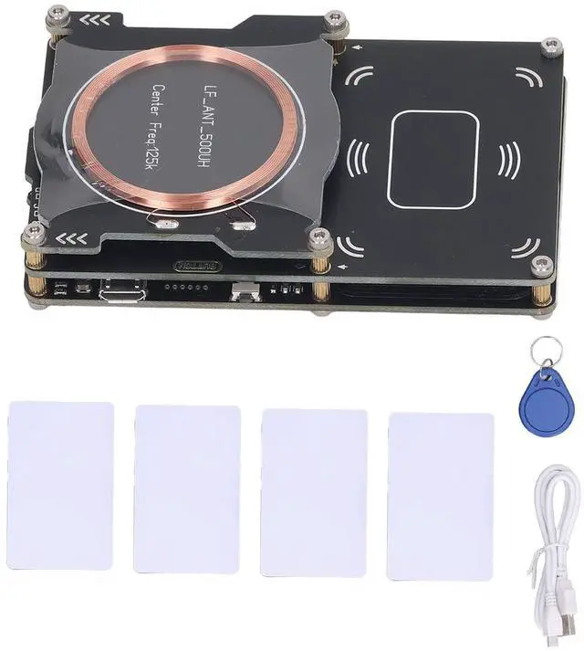 Main image of NFC RFID Smart Card Reader Writer RFID Copier Duplicator ID Card Reader Writer 512kb Memory NFC Card Reader Kit (1 T5577 Card 3 UID Cards and 1 UID Key Fob)