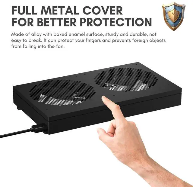 Alt view image 2 of 5 - USB Computer Cooling Fan - High Airflow for Routers, PS5, Small Electronics - Up to 1900RPM