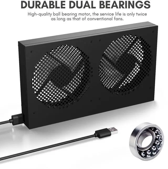 Alt view image 3 of 5 - USB Computer Cooling Fan - High Airflow for Routers, PS5, Small Electronics - Up to 1900RPM