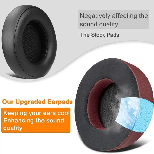 Alt view image 4 of 5 - SOULWIT Cooling Gel Ear Pads Replacement for Corsair Virtuoso RGB Wireless XT SE Gaming Headset, Earpads Cushions with High-Density Noise Isolation Foam, Added Thickness - Burgundy