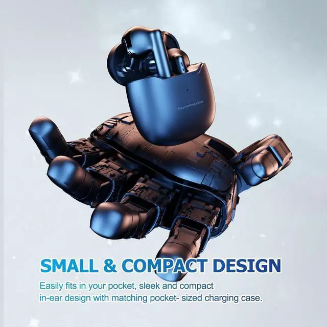 Alt view image 4 of 4 - True Wireless Earbuds Bluetooth 5.3 with Microphone for Working Out Noise Canceling Blue Tooth Ear Buds Deep Bass TWS Wireless Earphones with Charging Case in Ear Headphone for iPhone Android Black