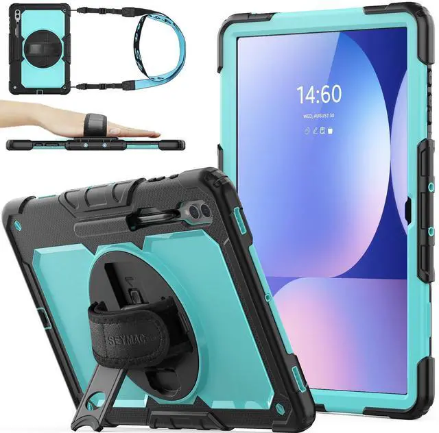 Main image of SEYMAC stock Case for Samsung Galaxy Tab S10 Ultra / S9 Ultra Tablet Case 14.6'' with Screen Protector, Pencil Holder, 360 Rotate Stand, Hand Strap, Shoulder Strap, Skyblue1