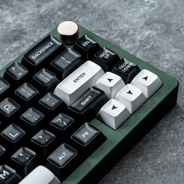 Alt view image 2 of 5 - REDQIN WOB Keycaps - 160 Keys Double Shot PBT Keycaps Minimalist Style SA Liked Profile White on Black Custom Set for Alice ISO ANSI 60, 75, 80, 95, 100% Mechanical Keyboard