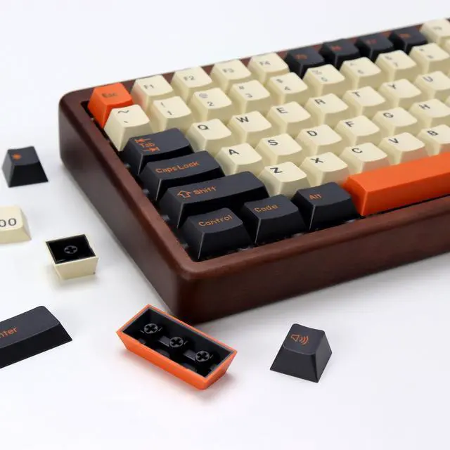 Main image of KBDiy Carbon PBT Double Shot Orange Keycap Set,174 Keys Retro Custom Key Cap Keycaps 60 Percent Cherry Profile Keycaps for 61/64/68/84/87/100/104/108 Mechanical Keyboard