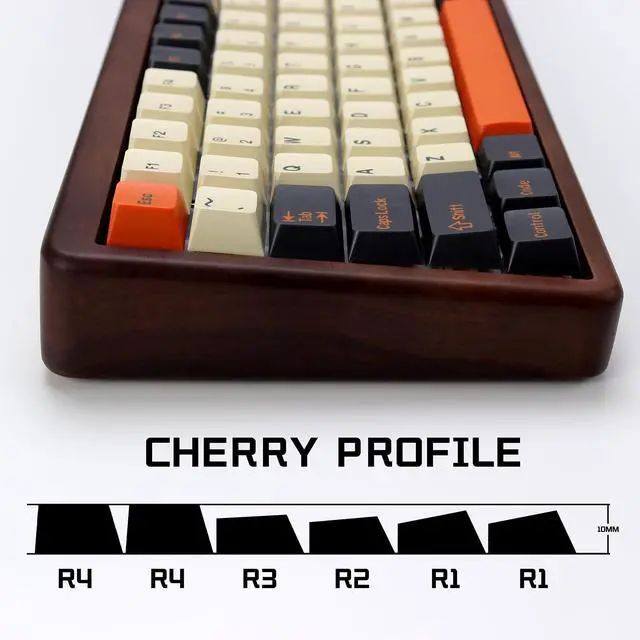 Alt view image 3 of 5 - KBDiy Carbon PBT Double Shot Orange Keycap Set,174 Keys Retro Custom Key Cap Keycaps 60 Percent Cherry Profile Keycaps for 61/64/68/84/87/100/104/108 Mechanical Keyboard
