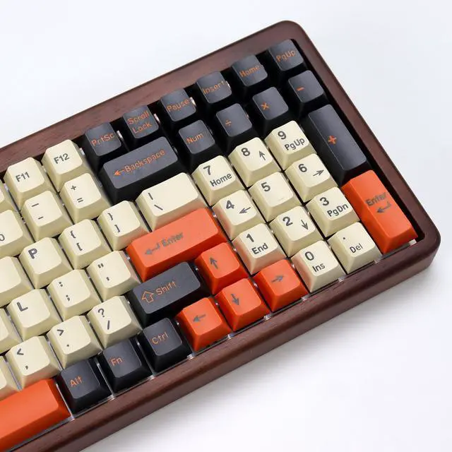 Alt view image 4 of 5 - KBDiy Carbon PBT Double Shot Orange Keycap Set,174 Keys Retro Custom Key Cap Keycaps 60 Percent Cherry Profile Keycaps for 61/64/68/84/87/100/104/108 Mechanical Keyboard