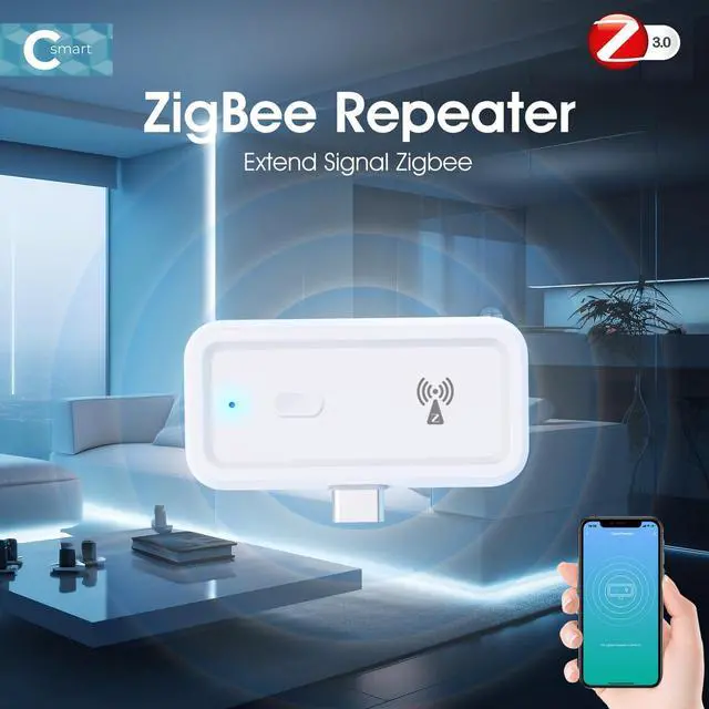 Alt view image 2 of 5 - Zigbee 3.0 Smart Range Extender 2025 Upgraded Version Type-C Wireless Repeater Booster Through The Wall 2.4GHz Signal Amplifier APP Voice Works with Tuya Alexa Google Home (2PCS)