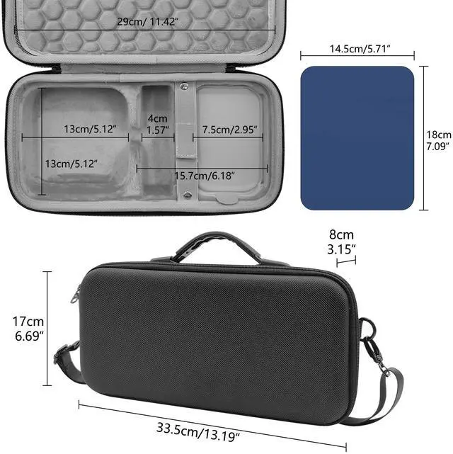 Alt view image 2 of 5 - Musiin Premium Mac Case with Straps in Ultimate Protection Compatible with 2024 Mac mini M4/Mac mini M4 Pro Case, Travel-Ready for Magic Mouse, Magic Keyboard, Magic Trackpad and Accessories.
