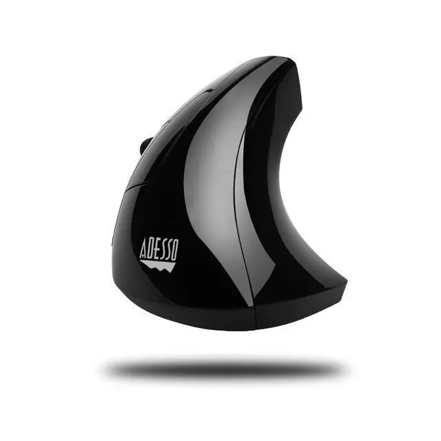 Alt view image 2 of 5 - Adesso iMouse E90 - Wireless Left-Handed Vertical Ergonomic Mouse, Black