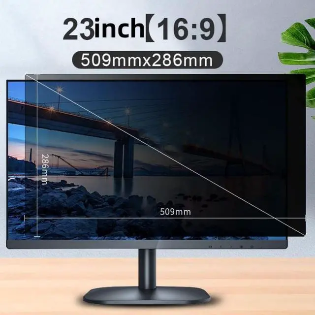 Alt view image 3 of 5 - Computer Privacy Screen Filter for 23 Inch 16:9 Widescreen Monitor, Anti Blue Ligh and Anti Glare Computer Screen Privacy Shield, Monitor Privacy Screen Filter (W X H: 509mm X 286mm)