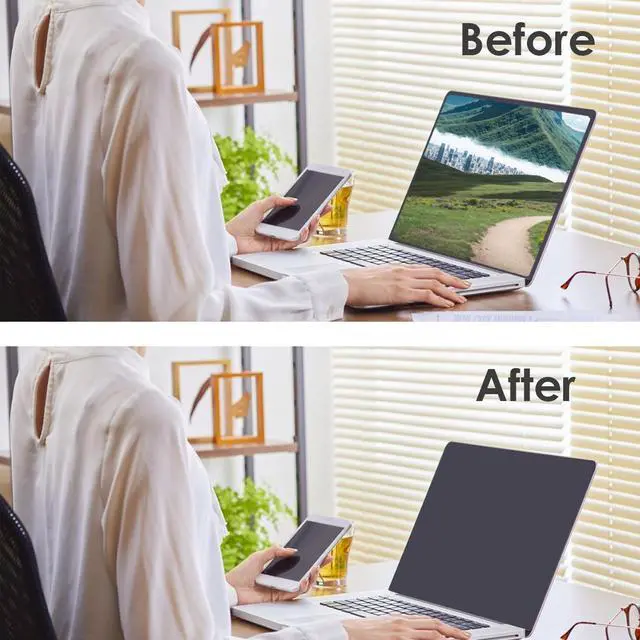 Alt view image 5 of 5 - Computer Privacy Screen Filter for 23 Inch 16:9 Widescreen Monitor, Anti Blue Ligh and Anti Glare Computer Screen Privacy Shield, Monitor Privacy Screen Filter (W X H: 509mm X 286mm)