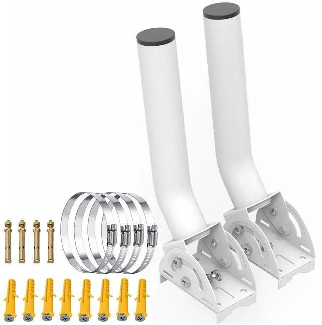 Main image of Universal Wireless Bridge Bracket Mount, Poles/Wall Mounting, 12" Adjustable J Pole Mount for Outdoor Antenna Access Point Weather Station Point-to-Point WiFi Extender Router CPE Bridges, 2-Pack