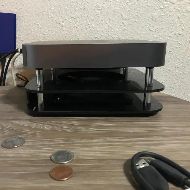 Alt view image 3 of 5 - Yoqanr Mac Mini Radiator Cooling Fan Wind Speed Enhancement Modified Chassis,Mini Radiator Overclock Base With 12cm Silent Fan