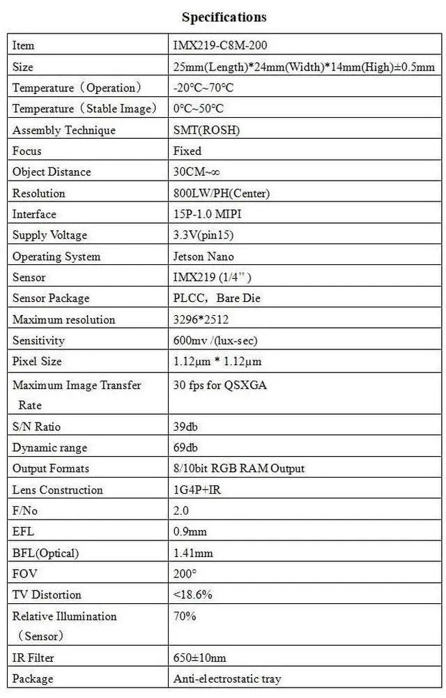 Alt view image 3 of 5 - xicoolee IMX219 8MP USB Camera Module for Jetson Nano 30fps Mini Camera Board Fixed-Focus 200 Degree FOV 8 Megapixels 3296x2512 Resolution 15P-1.0 MIPI Interface