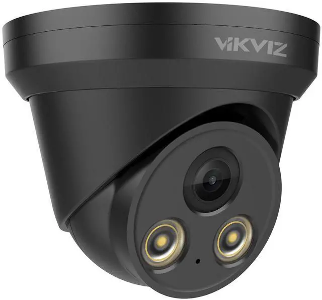 Main image of 8MP PoE IP Camera Outdoor Indoor,4K Smart Dual Light Turret Camera,Human/Vehicle Detection,Hybrid Color Night Vision,Bulit-in Mic,Full Metal Housing,2.8mm Lens 105degWide Angle,IP67,ON-VIF (Black)