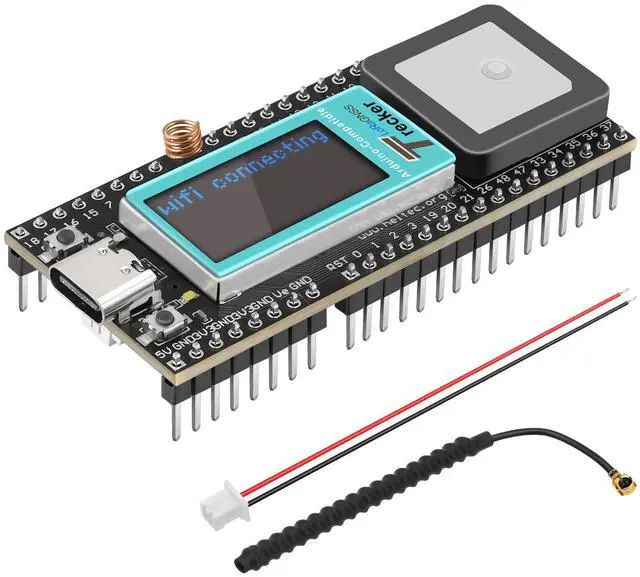 Main image of MakerFocus Wireless Tracker Supports GPS Galileo Multi-System Joint Positioning ESP32-S3 WiFi Bluetooth SX1262 UC6580 with 915MHz LoRa Antenna, 0.96-inch LCD Display for Meshtastic Arduino