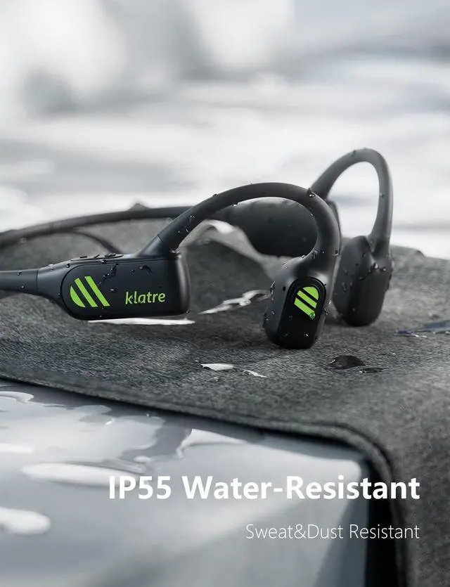 Alt view image 4 of 5 - klatre Open Ear Headphones Wireless Bluetooth [(2023 Version)]  Bone Conduction Headphones for Workouts/Walking/Jogging, Sweat Resistant, Water Resistant, Headset for Music/Audio Books/Podcast - Olive