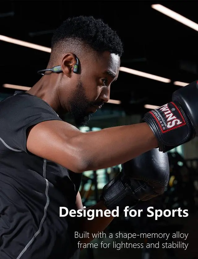 Alt view image 5 of 5 - klatre Open Ear Headphones Wireless Bluetooth [(2023 Version)]  Bone Conduction Headphones for Workouts/Walking/Jogging, Sweat Resistant, Water Resistant, Headset for Music/Audio Books/Podcast - Olive