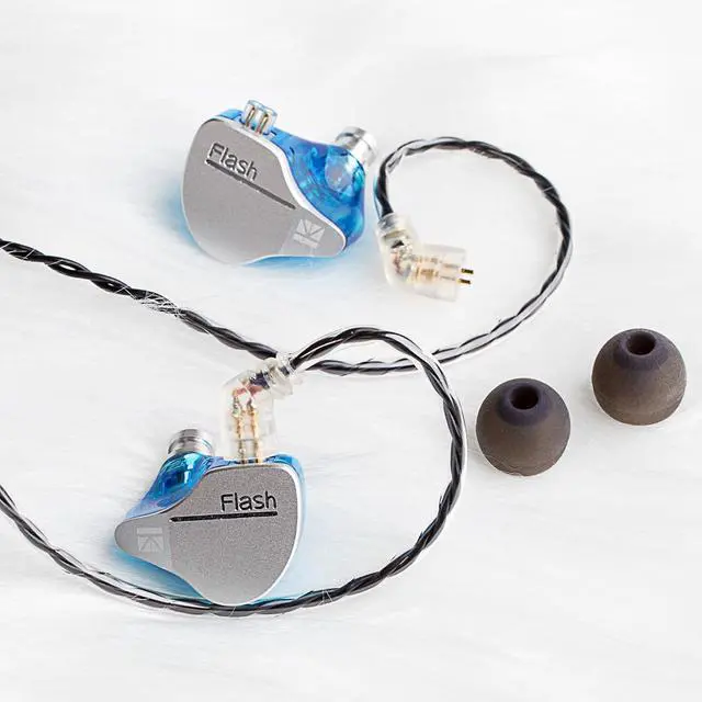 Alt view image 2 of 5 - keephifi KBEAR Flash in Ear HiFi Earphones, Dual Drviers Hybrid in Ear Monitor Headphones with Five-axis CNC Aluminum Alloy Cover, Wired Earbuds Detachable 2PIN-C 2m Cable (Blue, with mic)?,New