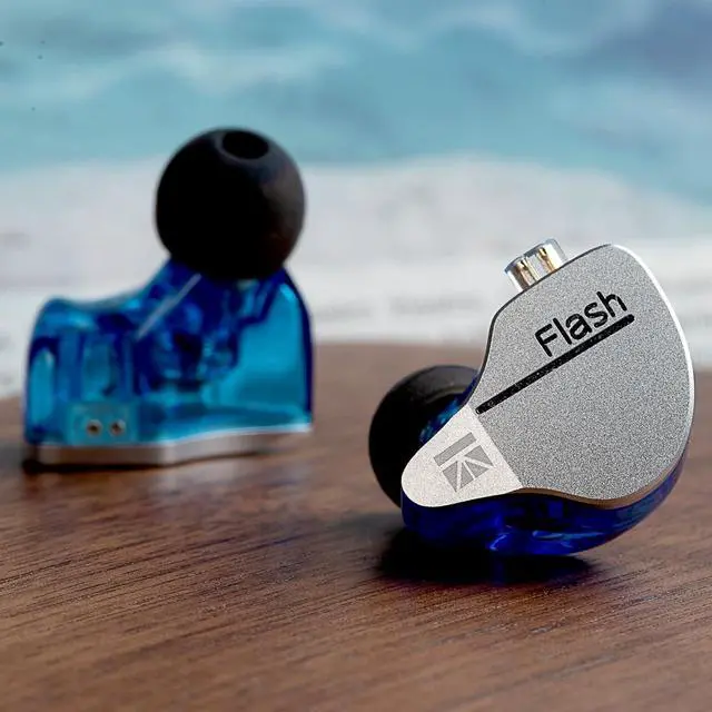 Alt view image 3 of 5 - keephifi KBEAR Flash in Ear HiFi Earphones, Dual Drviers Hybrid in Ear Monitor Headphones with Five-axis CNC Aluminum Alloy Cover, Wired Earbuds Detachable 2PIN-C 2m Cable (Blue, with mic)?,New