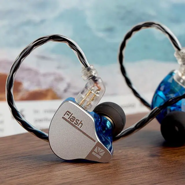 Alt view image 4 of 5 - keephifi KBEAR Flash in Ear HiFi Earphones, Dual Drviers Hybrid in Ear Monitor Headphones with Five-axis CNC Aluminum Alloy Cover, Wired Earbuds Detachable 2PIN-C 2m Cable (Blue, with mic)?,New