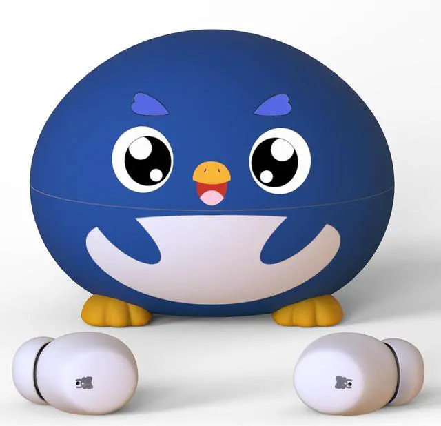 Main image of Penguins Kids Bluetooth Headphones with Mic, 85dB Volume Limited, 30Hrs Playtime, Waterproof, Touch Control, Wireless Earbuds for Small Ears, School/Tablet