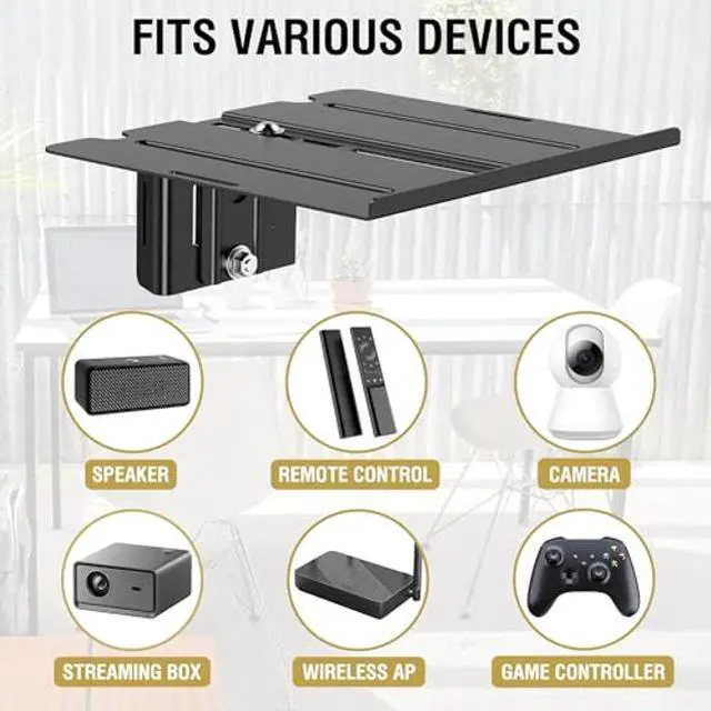 Alt view image 5 of 5 - ZeboZap ZZSLSB1001 DIY Detachable Gazebo Floating Shelf for Soundbar, Consoles | No Drilling Required | Metal Gazebo & Wooden Gazebo | Weatherproof | 7 lbs Capacity | Fits 3-in to 16-in Pole