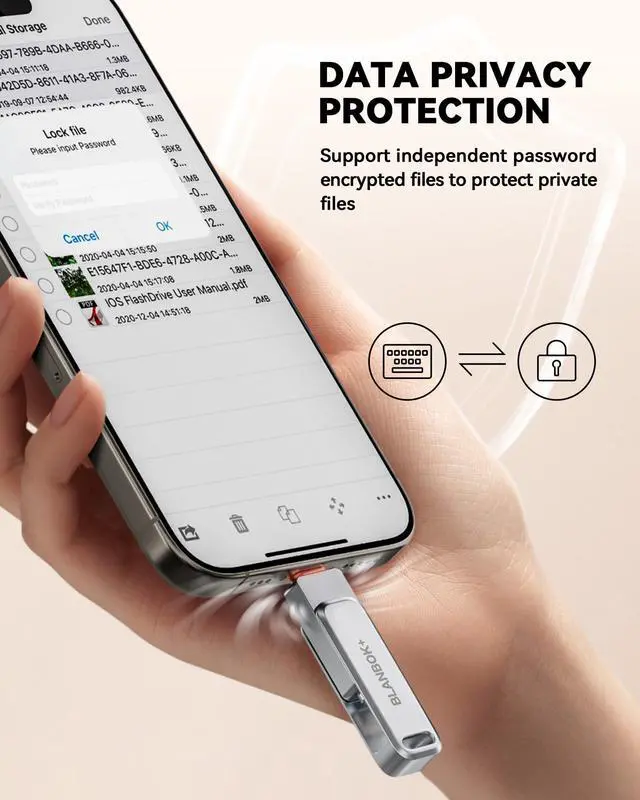 Alt view image 4 of 5 - MFi Certified 128GB Flash Drive for iPhone Photo Stick, USB Thumb Drive Memory Stick High Speed USB Drive Photo Storage for iPhone Flash Drive Compatible for iPhone/iPad/Android/PC
