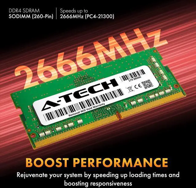 Alt view image 3 of 5 - A-Tech 8GB DDR4 2666MHz PC4-21300 (PC4-2666V) CL19 SODIMM 1.2V 260-Pin Non-ECC SO-DIMM Laptop Notebook RAM Memory Module