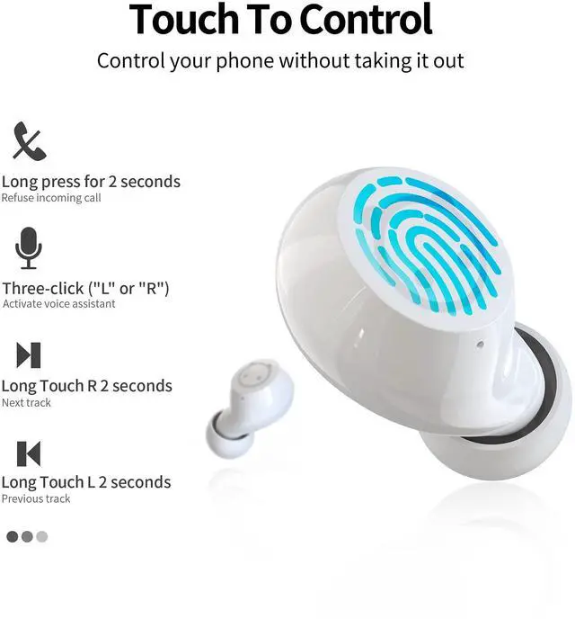 Alt view image 2 of 5 - AMAFACE Panda Bluetooth Earbuds, Wireless Earbuds with Charging Case IPX5 Waterproof Bluetooth Headphones Bass Sound Earphones with Mics Touch Control in-Ear Headset for Sports...