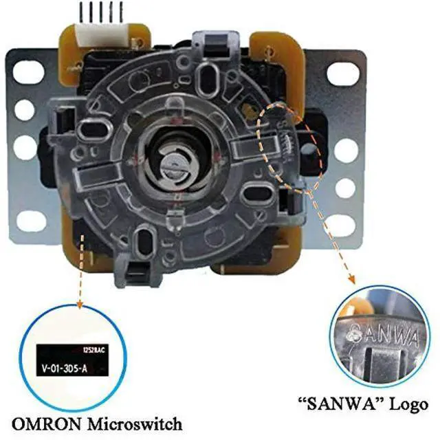 Alt view image 4 of 5 - SANWA JLF-TP-8YT Arcade Joystick (Yellow Ball Top) - Premium, High Precision, Responsive Controls, Multi-Platform Compatible - Ideal for Gaming Enthusiasts, for Arcade Jamma Game 4 & 8 Way Adjustable
