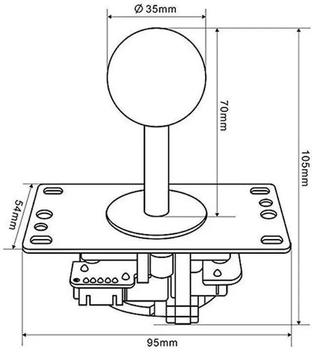 Alt view image 5 of 5 - SANWA JLF-TP-8YT Arcade Joystick (Yellow Ball Top) - Premium, High Precision, Responsive Controls, Multi-Platform Compatible - Ideal for Gaming Enthusiasts, for Arcade Jamma Game 4 & 8 Way Adjustable