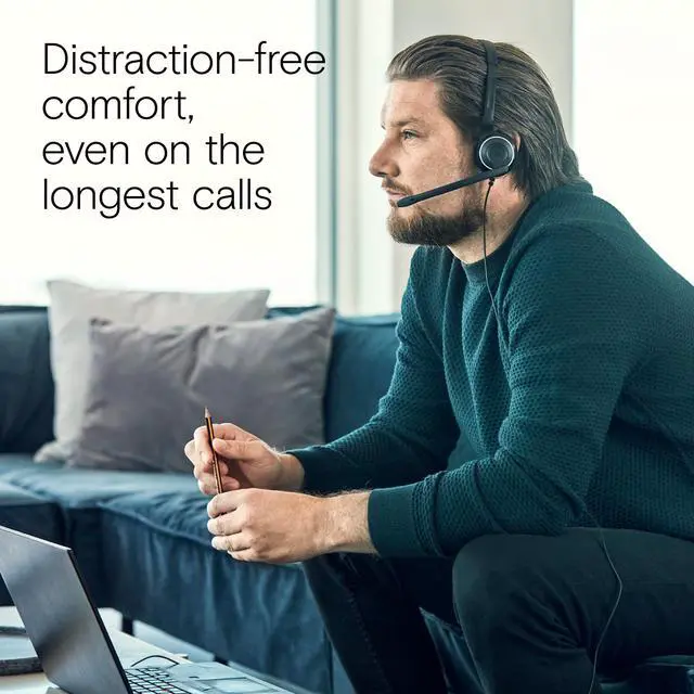 Alt view image 5 of 5 - EPOS PC 7 USB Wired Headset - Lightweight Noise-Cancelling Boom Mic, Wideband Audio, Plug-and-Play USB-A, Crystal-Clear Calls for Skype, Zoom & Teams - Compatible with Windows, macOS, Chromeboo, Black