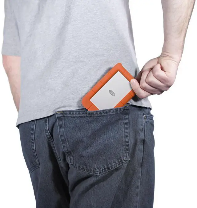 Alt view image 2 of 3 - LaCie Rugged Mini, 5T,B USB 3.0 Portable 2.5 inch External Hard Drive for PC and Mac, Orange/Grey, with Rescue Services (STJJ5000400)