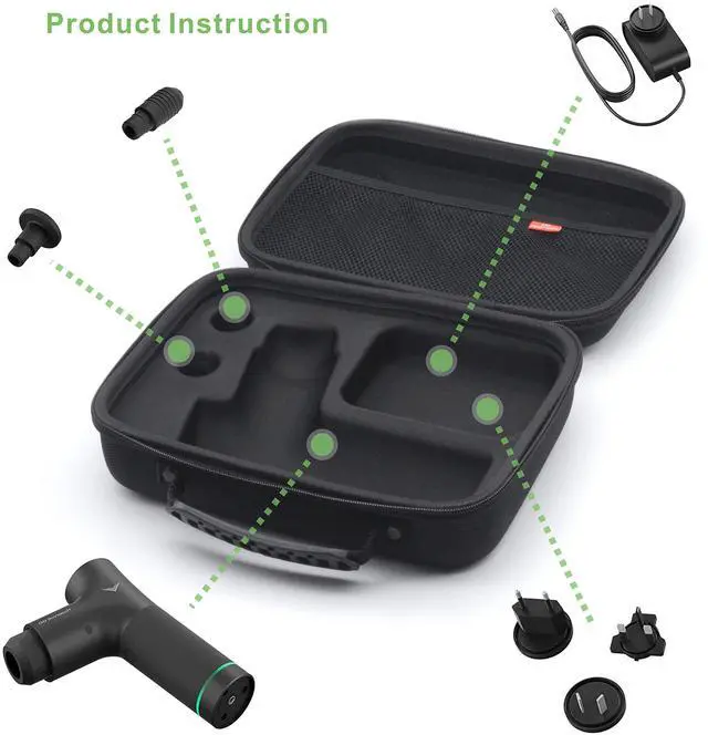 Alt view image 3 of 5 - Case for Hypervolt GO, Portable Storage Bag for Hypervolt GO and Two Accessories, Waterproof Scratch Resistant Protective Anti Shock Carry Case Outdoor Fitness Sport Device Accessories