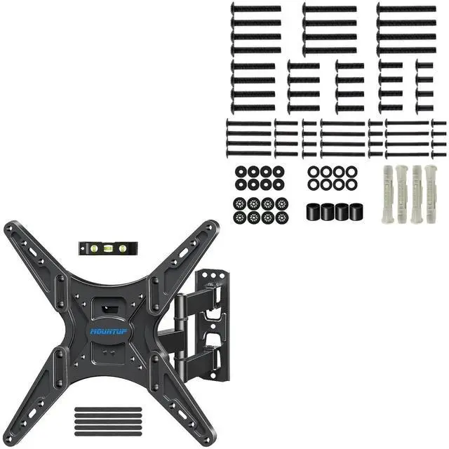 Main image of MOUNTUP Single Stud TV Wall Mount Swivel and TV Mounting Hardware Kit Bundle