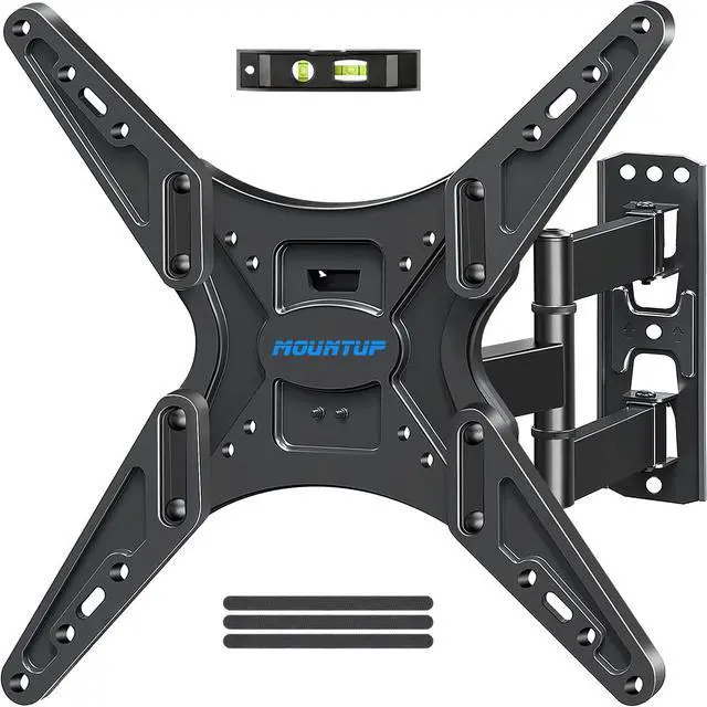 Alt view image 2 of 5 - MOUNTUP Single Stud TV Wall Mount Swivel and TV Mounting Hardware Kit Bundle